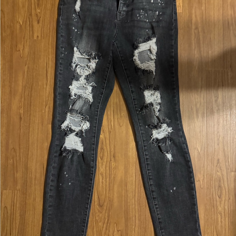 Judy Blue Black Distressed Skinny Jeans